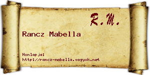 Rancz Mabella névjegykártya